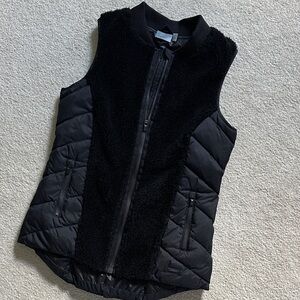 Athleta Black Quilted and Fleece Vest